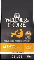 Wellness CORE Puppy Dry Dog Food, Grain-Free, High Protein, Natural, Chicken & Turkey Recipe, (26-Pound Bag)