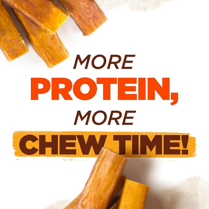 Natural Farm Power Cheese Dog Chews (6”, 10-Pack), 2-in-1 Power Chews: Cow’s Milk Cheese Wrapped in Delicious 100% Beef Pizzle, Double Chewing Time