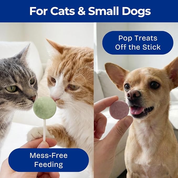 Wag&Purr Freeze Dried Cat Treats - Chicken Lollipops, 15 Pack, High Protein Snacks for Cats & Small Dogs, Training, Food Topper & Interactive Treat