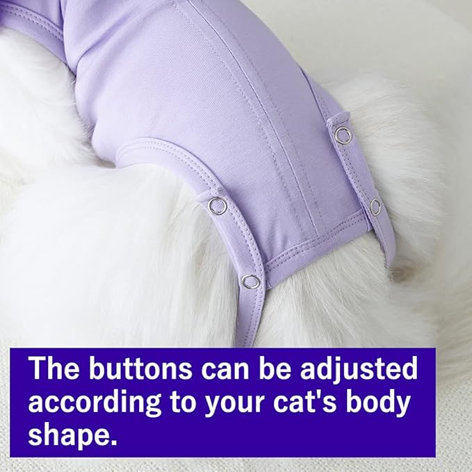 Cat Recovery Suit for Abdominal Wounds and Skin Diseases, Breathable Surgical Recovery Shirt After Surgery Wear Anti Licking Wounds,E-Collar Alternative for Cats Pet Kitten(RSC01-grey-l)