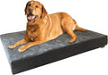 Dogbed4less Jumbo Extra Large Gel Infused Memory Foam Dog Bed with Microsuede Cover and Waterproof Liner, 55X37X8 Inches, Grey