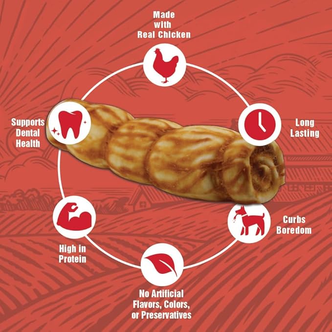 Chicken Coated Beef Cheek Rolls for Dogs - Large - 1 Pack