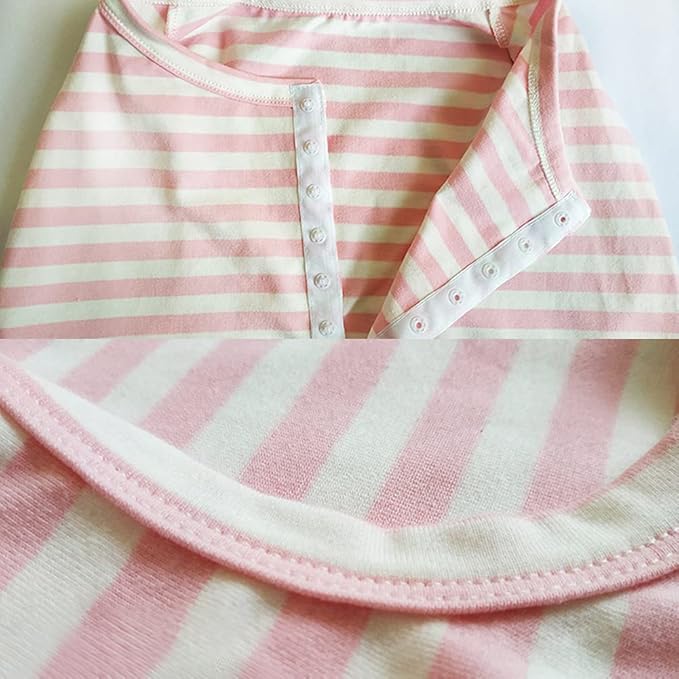 Dog’s Recovery Suit Post Surgery Shirt for Female Male Dog, E-Collar Alternative Wound Protective Clothes (Pink White stripe-4xl)