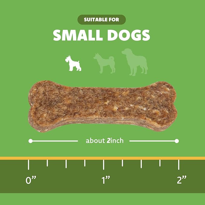 MON2SUN Dog Training Treats with Chicken, Oats & Peanut Butter – 2 Inch Crunchy Baked Bones for Small Dogs, 21.16 oz (70 Count)
