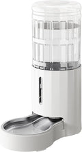 CZPET Dog Water Bowl Dispenser 9.5L, Wider Mouth & Upgraded Brush, Easy Cleaning Automatic Cat Gravity Refilling Waterer with Removable Stainless Steel Bowl, Large Drinking Area for Multi-Pet (White)