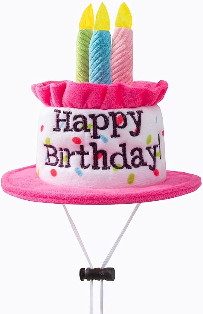 Extral Large Dog Birthday Cake Hat & Bandana Scarfs Set Pink, Dog Happy Birthday Hat with Colorful Candles, Large Dogs Birthday Party Supplies Decorations