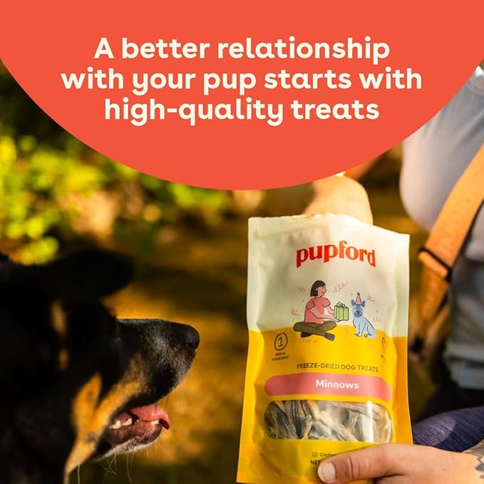 Pupford Freeze Dried Minnows for Dogs & Puppies - Healthy, Natural, Single Ingredient Dog Treats - Made in USA (1.5 oz)