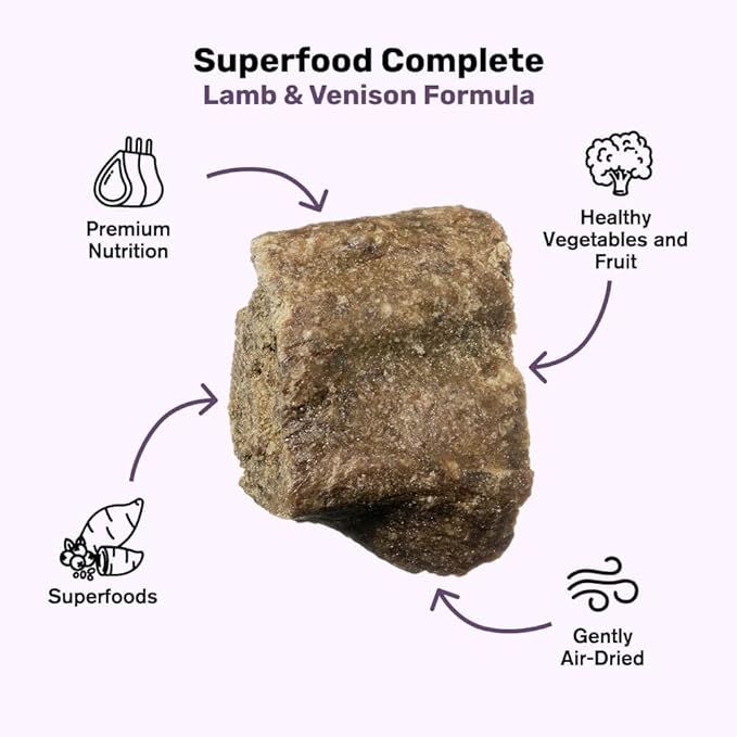 BADLANDS RANCH by Katherine Heigl – Superfood Complete Air-Dried Lamb & Venison Dog Food – High Protein with Superfoods for Daily Wellness & Consistent Nutrition – 24 oz