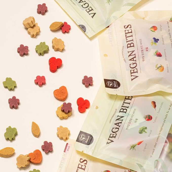 Lovnheal Vegan Bites Dog Treats – Natural Plant-Based Soft Chews with 8 Fruits & Vegetables, Healthy Handmade Snacks, 3.5 oz (One Size, Vegetable Mix)