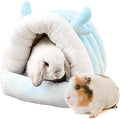 Guinea Pig Hideout, Warm Bed for Guinea Pig,Rabbits, Chinchillas, Guinea Pig Bed, Cozy Small Animal Winter Shelter (Blue, Large)