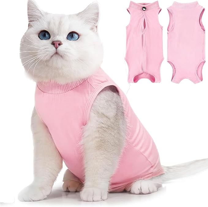 cat Recovery Suit Soft Cat Surgery Recovery Suit Female Cat Onesie for Cats After Surgery,Cone E-Collar Alternative Anti-Licking Protective Outfit Pet Surgical Recovery Pajama Suit