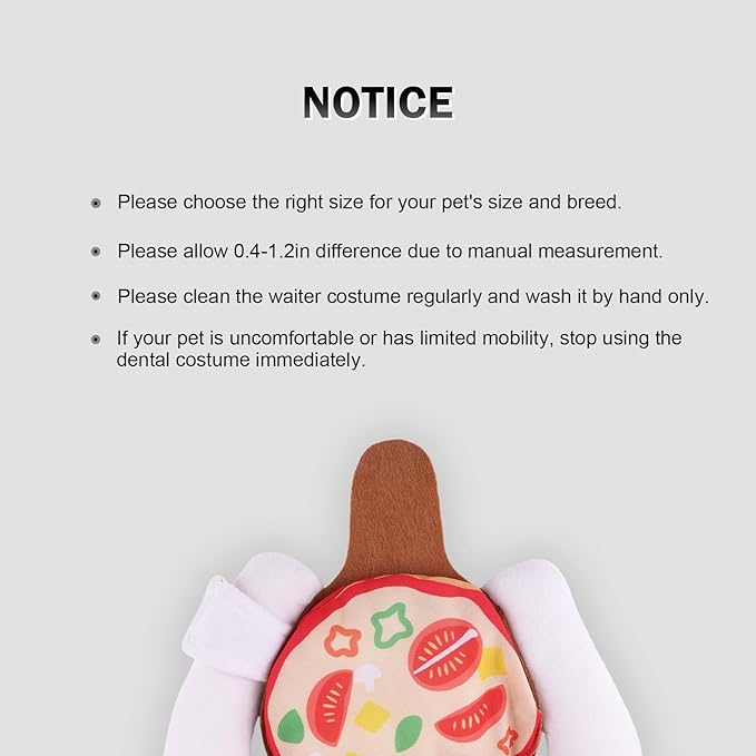 NACOCO Dog Halloween Waiter Costume - Pet Pizza Outfit Cute Funny Cosplay Clothes Apparel with Pizza Party Holiday for Small Medium and Large Dogs Cats(Black, XS)