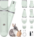 Guinea Pig & Rabbit Grooming Kit 2 in 1 – Cordless Hair Clipper & Nail Grinder for Small Animals– Low-Noise Rechargeable Nail Clippers Electric - Green