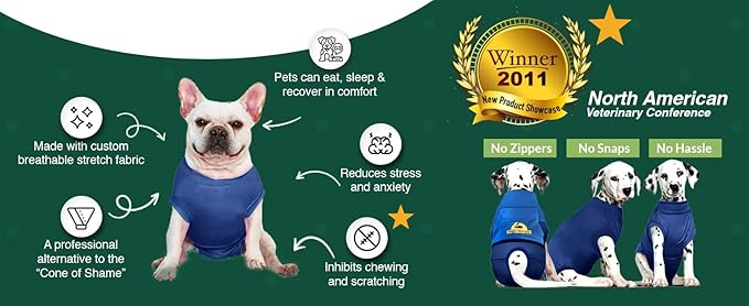 SurgiSnuggly Veterinary Invented Dog Surgical Recovery Suit for Female Spay or Male Dogs Neuters,Cone Alternative, Original Dog Onesie Bodysuit for After Surgery Small, Medium, Large Dogs PL ML