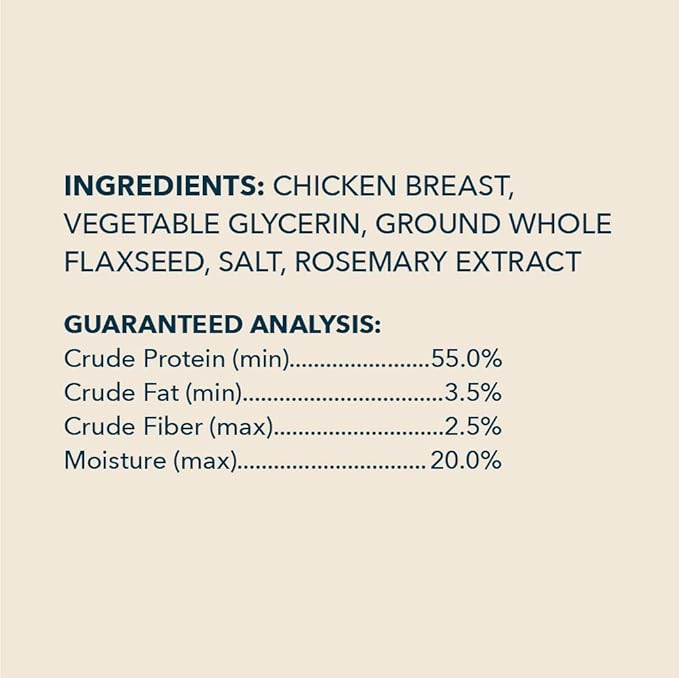 Amazon Brand – Wag Chewy Whole Muscle American Jerky Dog Treats – Chicken & Flaxseed (1 lb), Grain Free (Pack of 2)