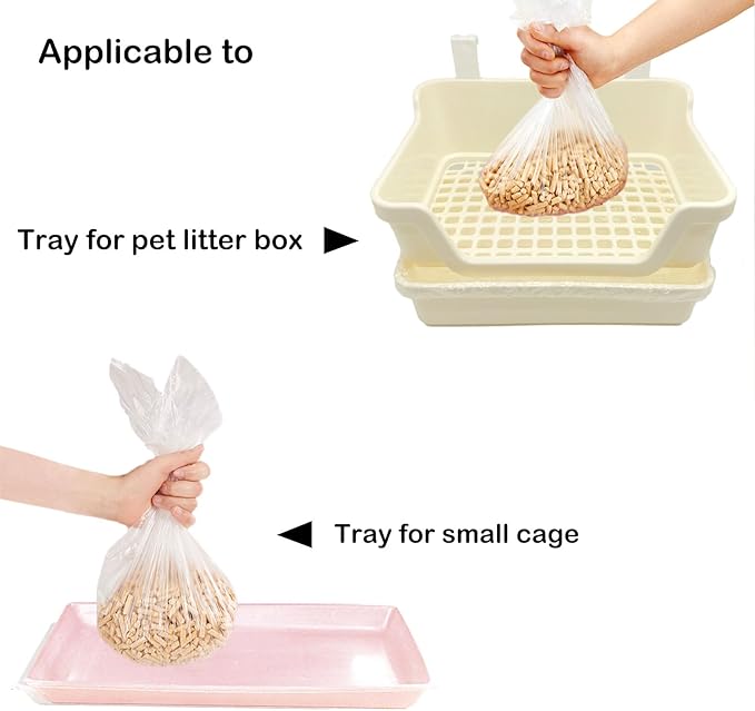 Disposable Small Animal Cage Liners, Rabbit Litter Box Lines Pet Tray Liner Bags Guinea Pig Cage Toilet Plastic Film for Bird Hamster Chinchilla Hedgehog (50 PCS, 23'')