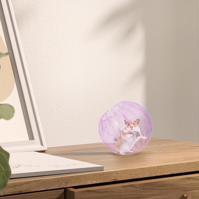 POPETPOP Hamster Running Ball Toy 4 Inch Transparent Exercise Ball for Small Pets Including Hamsters and Guinea Pigs Safe Portable Small Pet Toy for Active Play
