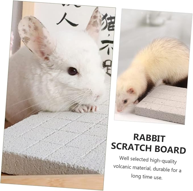 BESTonZON 1Pc Volcanic Rabbit Scratch Board Pet Feet Mat for Hamsters Hedgehogs and Animals Smooth Surface for Grooming and Claw Blunting Easy to Place Cage