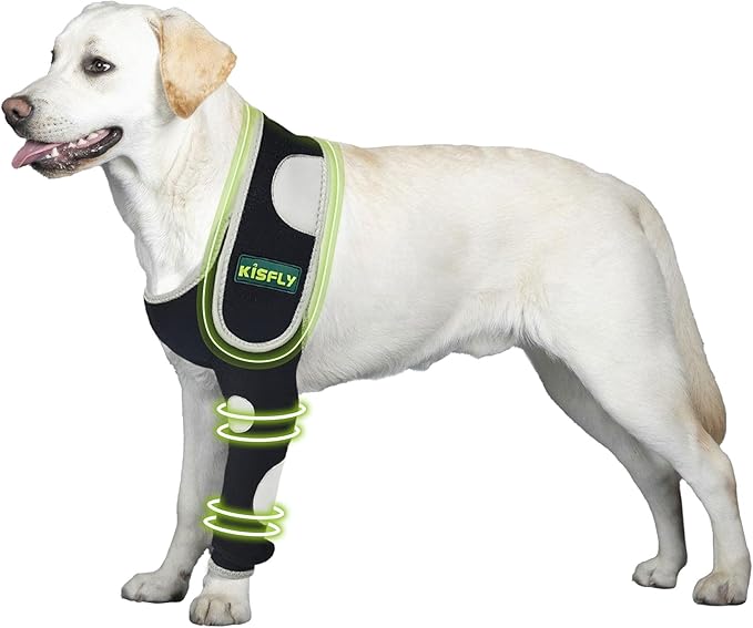 Hygroma Elbow Pad for Dogs, Breathable Elbow Protector for Joint Support, Helps with Calluses, Arthritis, Dysplasia & Pressure Sores, Designed for Front Leg, Left Leg, Size S