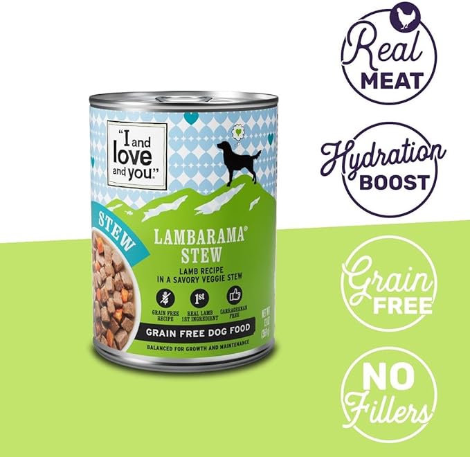 I AND LOVE AND YOU Wet Dog Food - Lambarama Stew - Lamb Recipe, Grain Free, Filler Free 13 Ounce (Pack of 1)
