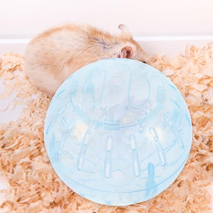 POPETPOP Hamster Running Ball Toy 4 Inch Transparent Exercise Sphere for Small Pets Gerbils Chinchillas Lightweight Portable Activity Ball