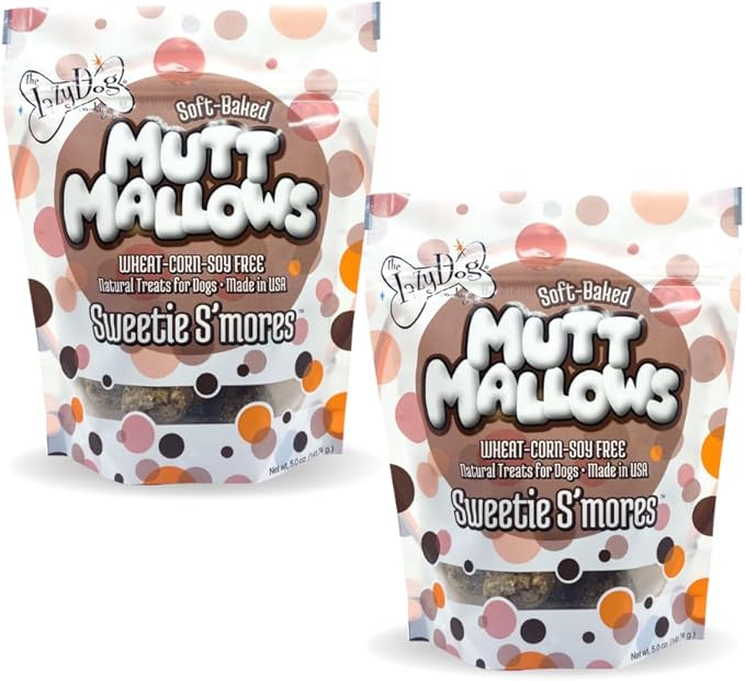 The Lazy Dog Cookie Co. Soft Dog Treats, Mutt Mallows Sweetie Smores, for Small, Medium and Large Dogs, Wheat-Free, Baked in The USA, 5 oz. (Pack of 2) Smores