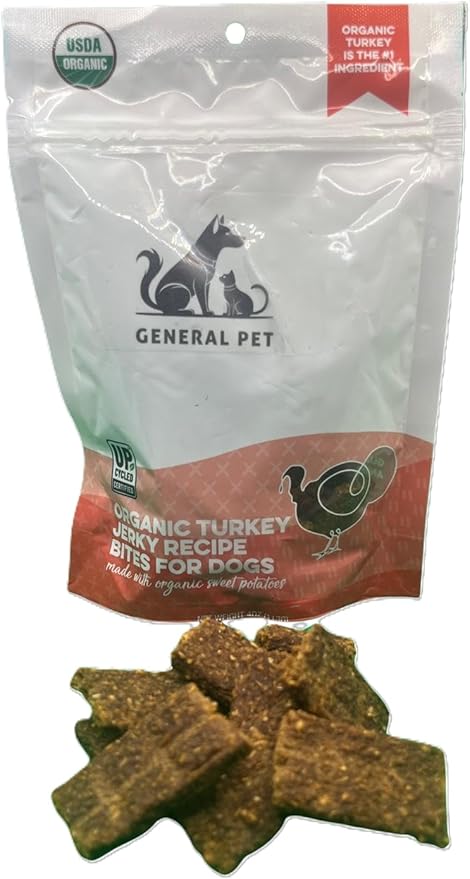 Organic Dog Treats, Turkey Sweet Potato, 4 Ounces, USDA Organic, Made in USA, for All Breeds and Ages, Training