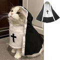 MANON ROSA Cat Costume Nun Dress- Funny Halloween Cloak Outfit for Small Medium Dogs, Cosplay Apparel for Photoshoots Parties Social Media, Adorable Pet Clothing (L(Rec wt.13-22lbs))