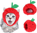 Pet Headgear Soft Headband Cute Apple Hat Warm Hat Pet Headdress Dog Costume Accessory for Cats Kitten Puppy Small Dogs French Bulldog Christmas Halloween Photo Props