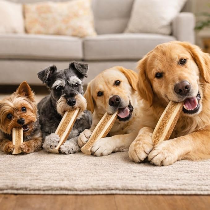 Whitetail Naturals Dog Chews - Split Elk Antlers for Large Dogs, Agressive Chewers - Antler Dog Bones - Long Lasting Naturally Shed Elk Horns (1 Pack Large)