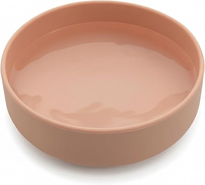 Should We Go? Dog Water Bowl - The Perfect Dish No-Spill, Less Mess Non-Tippable Water & Food Bowl, Pure Silicone with Suction Cup Fits 5 Cups 7.5" Across x 2.25" Tall Ideal for All Pets, Medium-Blush
