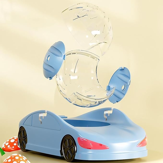 Hamster Car,Hamster Wheel, Running Ball 2025 New,Exercise Bikes for Ferrets and Animals (Blue)