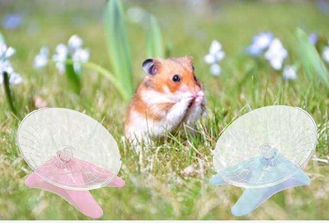 Hamster Flying Saucer Silent Running Exercise Wheel for Hamsters, Gerbils, Mice,Hedgehog and Other Small Pets Silent Running Wheel Hamster Wheel (Blue)