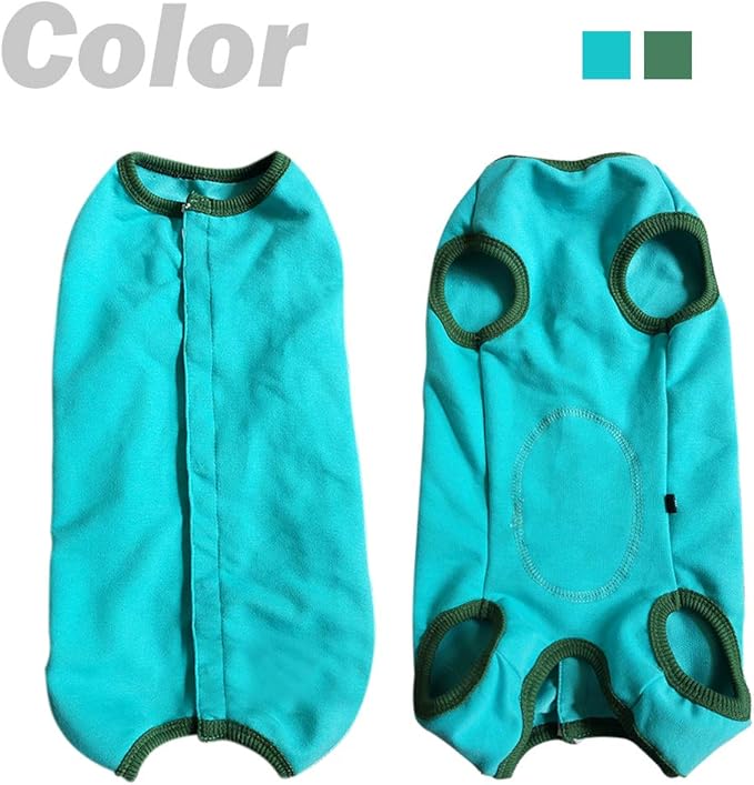 Dog’s Recovery Suit Post Surgery Shirt for Puppy, Wound Protective Clothes for Little Animals(Blue-m)