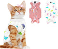 2 PCS Cat Recovery Suit Female Cat Onesie for Cats After Surgery Spay Abdominal Wounds, Kitten Recovery Suit Female Breathable E-Collar Alternative Kitten Onesie Anti Licking Large