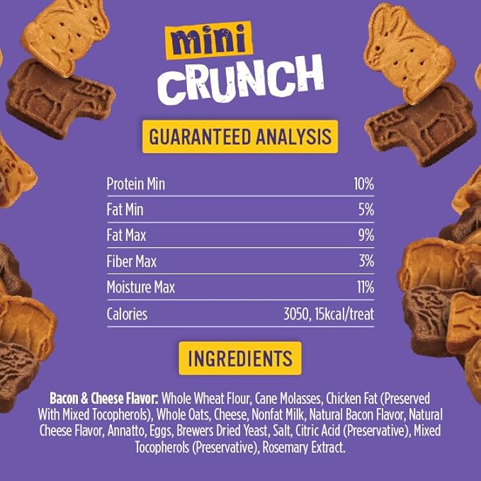 Blue Dog Bakery Natural Dog Treats, Mini Crunch, Assorted Flavors, 16.2oz, 3 Count