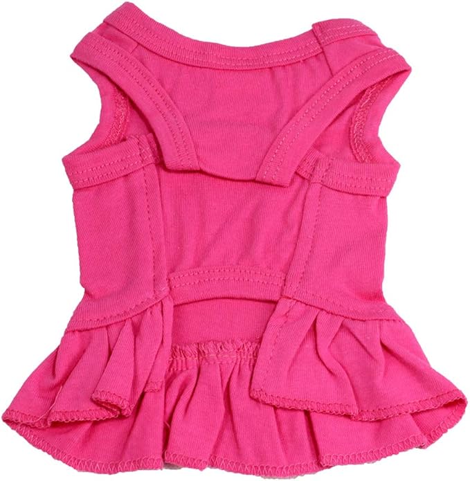 Pet Clothes Small Dog Clothing Blank Color Sport Dress T-Shirts Tee Dresses Tanks Top for Small Size Female Dogs Summer Spring Pet Costumes 100% Cotton (XS, Rose-red)
