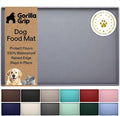 GORILLA GRIP 100% Waterproof Raised Edge BPA Free Silicone Pet Feeding Mat, Dog Cat Food Mats Contain Spills Protects Floors, Placemats for Cats and Dogs Water Bowl, Pets Accessories 32x24 Gray