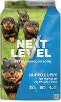 Next Level Super Premium Dog Food – HI-PRO Puppy – Dry Kibble for Dogs for Small Breeds at All Life Stages – 28% Protein, Beef, Pork, Fish, Chicken with Gluten Free Grains (15 Pound (Pack of 1))