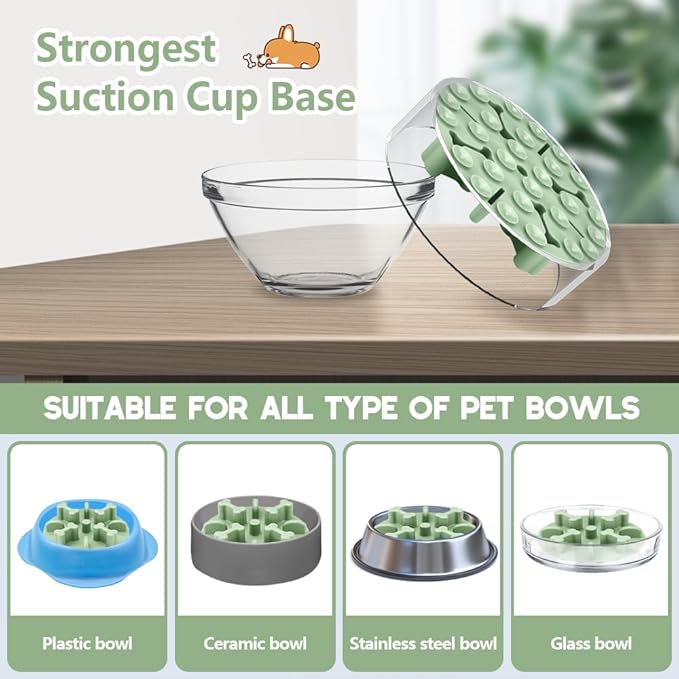 Slow Feeder Dog Bowls Insert, Animire Soft Silicone Anti-Choking Puzzle Slow Feeder, Anti-Slip Slow Down Eating Feeder Insert, Compatible with Regular Elevated Dog Bowls