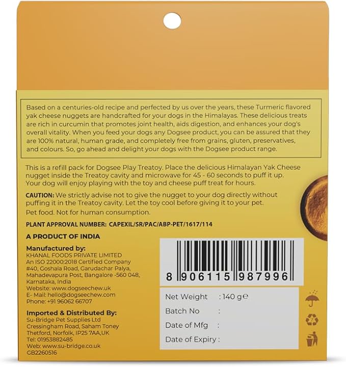 Dogsee Treatoy Yeti Toy Refill Pack (Turmeric - 10 Pcs)