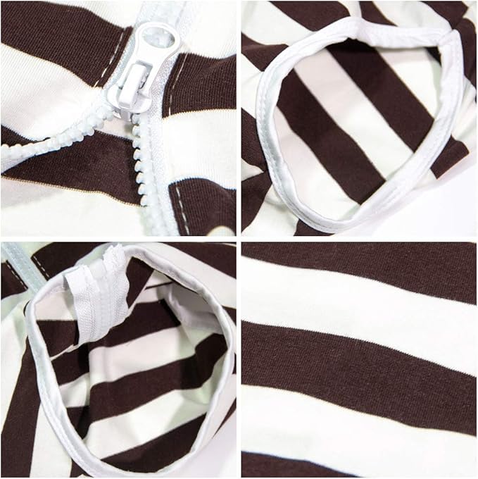 Dog’s Recovery Suit Post Surgery Shirt for Female Male Dog, E-Collar Alternative Wound Protective Clothes (Brown white-4xl)