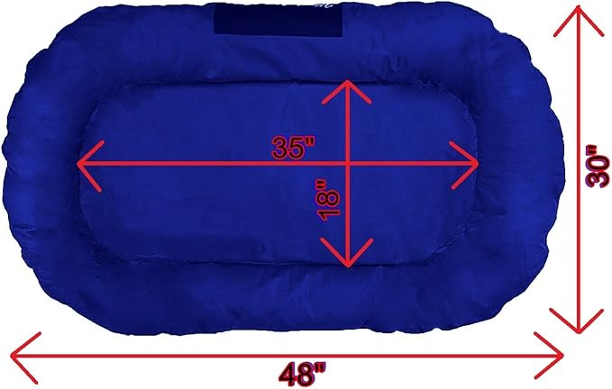 Luxury Orthopedic Solid Memory Foam Pet Bed Pad with External Strong Tough Oxford Waterproof Cover Case for Small to Extra Large Dog (48x30 inches, Navy)