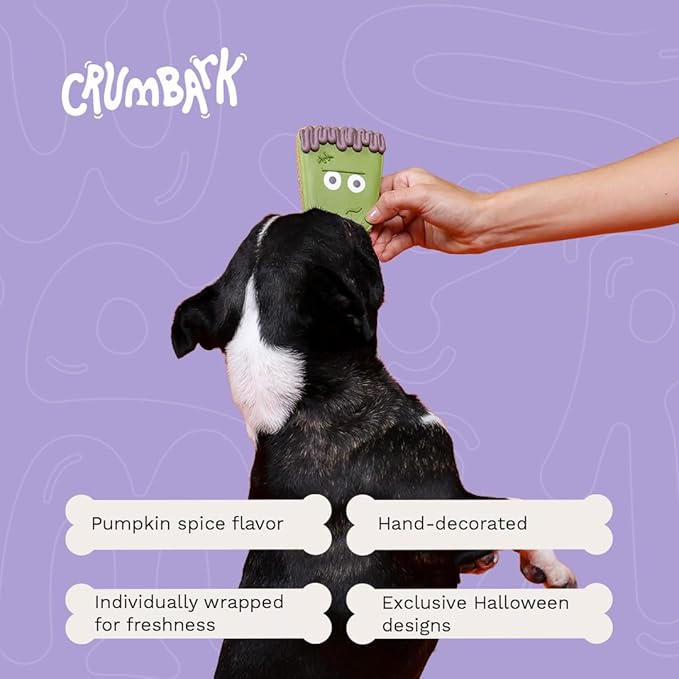 Monster Gift | Hand-Decorated Dog Cookies – 8 Pack in Gift Box | Extra Large Dog Treats 62g Cookie, Monster Biscuits, Vegan Snacks for Dogs, Gifts for Dogs
