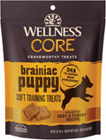 Wellness CORE Puppy Treats, Natural, Training Treat, Grain Free, Brainiac Beef & Turkey (6 Ounce Bag)