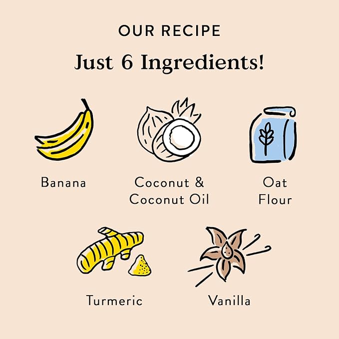 Bocce's Bakery Oven Baked Turmeric Latte Treats for Dogs, Wheat-Free Everyday Dog Treats, Made with Real Ingredients, Baked in The USA, All-Natural Biscuits, Coconut, Vanilla, & Turmeric, 5 oz