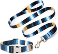Dog Collar and Leash Set, Quick Release Buckle Soft Durable Print Puppy Collars Adjustable for Small Medium Large Pet Male Dogs Boy Cat Blue S