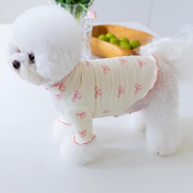 Small Dog Clothes Extra Small Dogs Spring Summer Dress Cute Soft and Breathable Outfits for Female Chihuahua Shih Tzu Yorkshire Puppy Cats (Pink, X-Small)