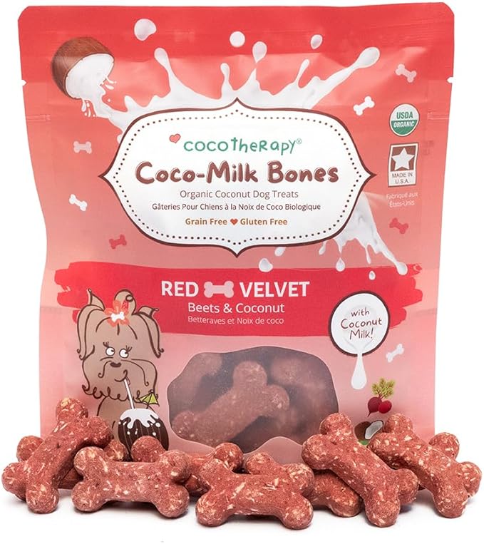 CocoTherapy Coco-Milk Bones Dog Treat (Red Velvet) 6 Oz.
