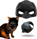 Cat Bat Mask, Funny Cat Helmet & Cat Hat Cosplay Costume, Adjustable Pet Mask for Halloween, Party, Photo Props, Lightweight Comfortable Cat Costume Accessories for Cats & Small Pets（Black